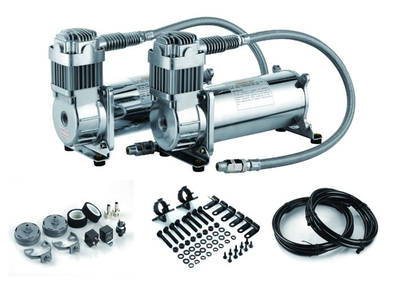 Compressore DOPPIO per i camion, compressore d'aria della sospensione di giro dell'aria del pacchetto resistente