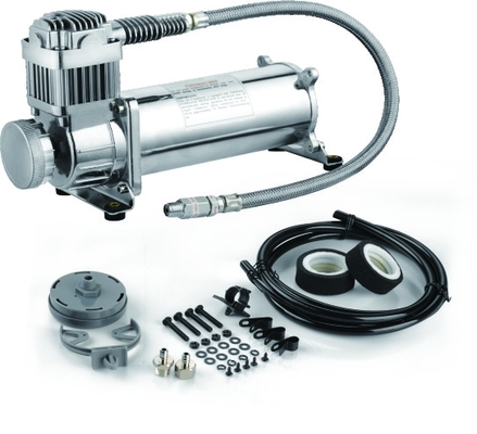 Chick Black Dual Air Compressor con il montaggio gli accessori, acciaio e del materiale di Chrome