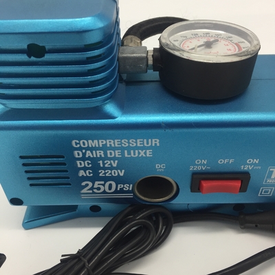 AC/DC Compressori d'aria per veicoli in plastica con calibro pneumatico per auto portatile Pompa d'aria elettrica per pneumatici