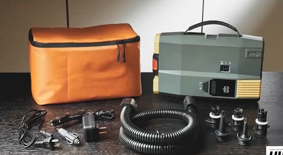 AC110-220V pompa elettrica di supporto digitale DC 12V con batteria al litio per gonfiamento paddleboard