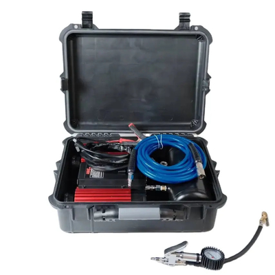 Compressore d'aria off-road a doppio cilindro con gonfiatore di pneumatici per auto in scatola di plastica