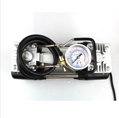 Compressore d'aria per auto a doppio cilindro DC12Volt con manometro