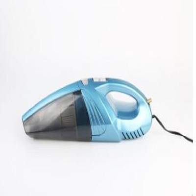 Aspirapolvere blu del veicolo con l'aspirapolvere tenuto in mano del compressore dello strumento 250PSI del segno di omissione