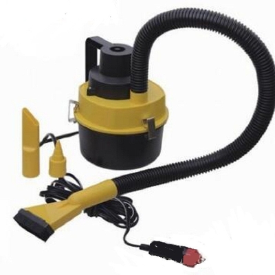 Giallo ABS portatile DC12v aspirapolvere per auto con flessibile bagnato e asciutto