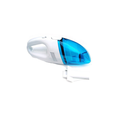 colore bianco blu ricaricabile tenuto in mano di CC dell'aspirapolvere 0.7kgs 12v con l'adattatore