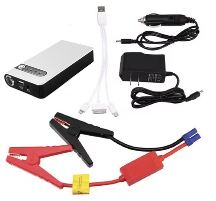 Avviatore di emergenza portatile versatile da 12V con torcia a LED e manometro per pneumatici con design a cilindro singolo