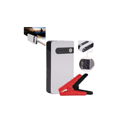 Avviatore di emergenza portatile versatile da 12V con torcia a LED e manometro per pneumatici con design a cilindro singolo