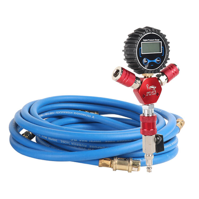 Sistema di gonfiaggio pneumatici per auto fuoristrada, quattro pneumatici, manometro digitale, tubo flessibile