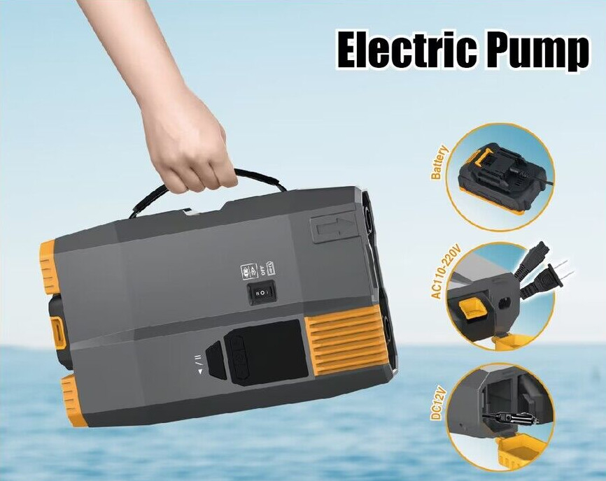 Pompa elettrica a 12 volt con batteria e AC110V-220V a lungo termine 20psi con schermo