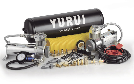 Un buon prezzo. Compressore a bordo d'acciaio doppio per i camion, dei sistemi di aria compressore 12v con il carro armato in linea