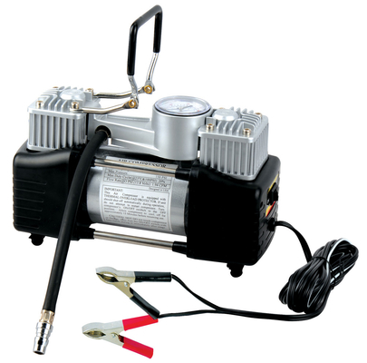Un buon prezzo. Due compressore d'aria d'argento del veicolo resistente del cilindro 12v con la maniglia una garanzia da 1 anno in linea