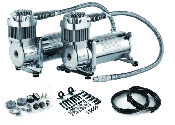 Un buon prezzo. Compressore doppio d'acciaio d'argento della sospensione dell'aria di inflazione veloce per l'automobile 4,5 CFM 150PSI in linea