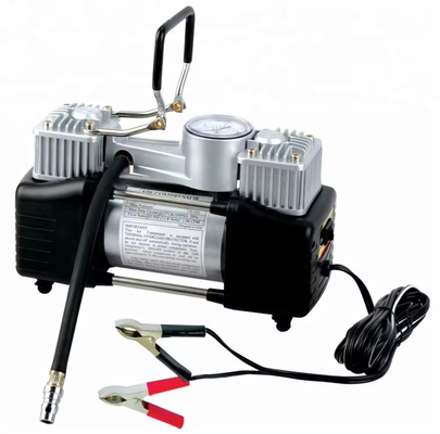 Compressore d'aria a doppio cilindro portatile per veicoli in metallo