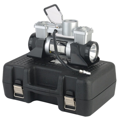 DC12v doppio cilindro pneumatico per auto metallo gonfiatore con luce a LED e scatola degli attrezzi