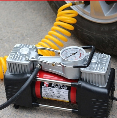Compressore d'aria portatile a mano ad alta pressione con doppio cilindro per gonfiamento pneumatico auto